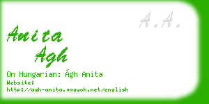 anita agh business card