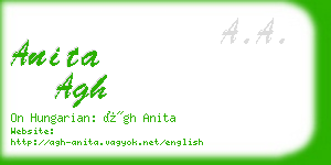 anita agh business card